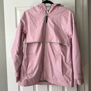 Pink rain coat - Charles river Medium
